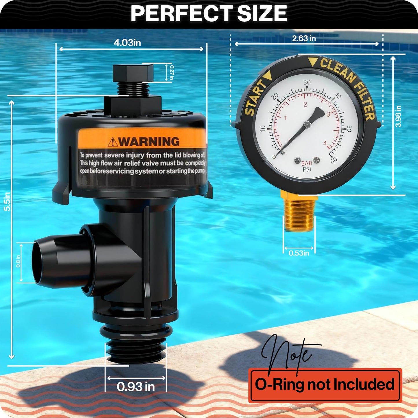 Swimables 98209800 Air Relief Valve Compatible with Pentair Pool Filter | Compatible with Pentair Pool Products FNS, Clean and Clear, Quad DE and 2000/4000 Series Filters