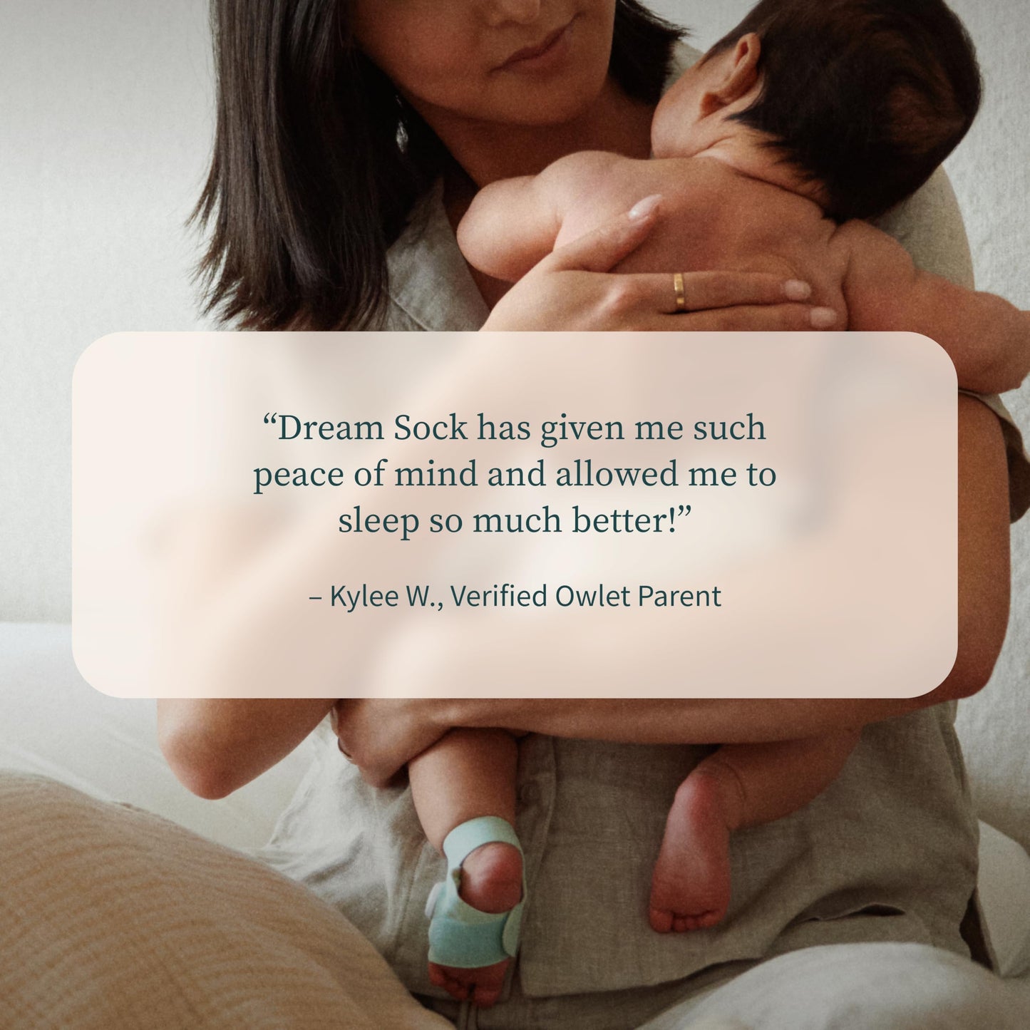 Owlet Dream Sock - Smart Baby Monitor View Heart Rate and Average Oxygen O2 as Sleep Quality Indicators. Wakings, Movement, and Sleep State. Digital Sleep Coach and Sleep Assist Prompts - Mint