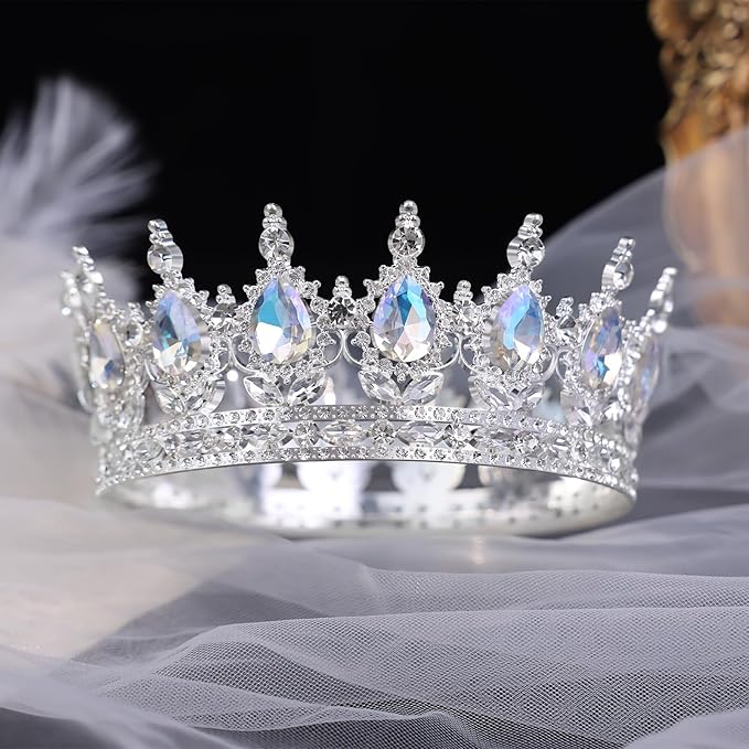 Queen Crown for Women Crystal Tiara for Women Rhinestone Wedding Headband for Bride Hair Accessories for Costume Birthday Party Prom