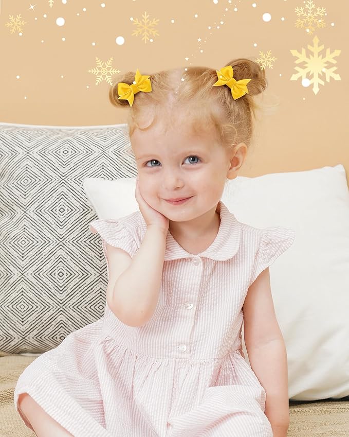 doboi 2"Hair Bows Velvet Baby hair clips 30PCS Christmas mini bows for hair Fully Lined Hair Barrettes Alligators for Infants Toddlers