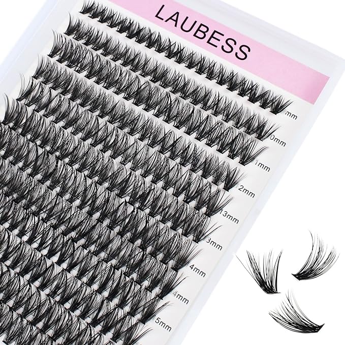 Cluster Lashes 40D Eyelash Clusters Mixed Tray Wispy Lash Clusters Extensions D Cluster Eyelash Extensions Individual Lashes DIY Lash Extension (40D-0.07D-9-16mm)