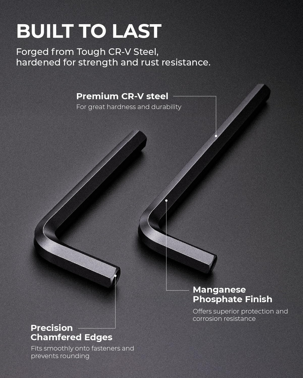 toolant 30-Piece Hex Key Wrench Set, Allen Wrench Set, Metric and SAE Allen Keys, 0.7-10 mm & 0.028-3/8 inch, L-Shaped Hex Key Wrench, Heat-Treated Chrome Vanadium Steel, with Organization.