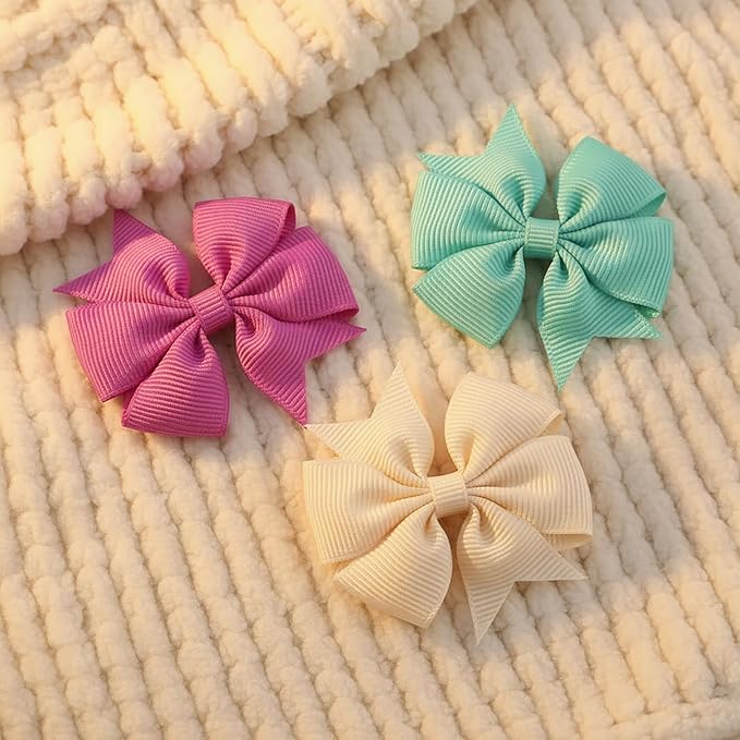 60Pcs Baby Hair Bows Clips: 2 inch Fully Lined Clips for Infant Toddler Girls (30 pairs)