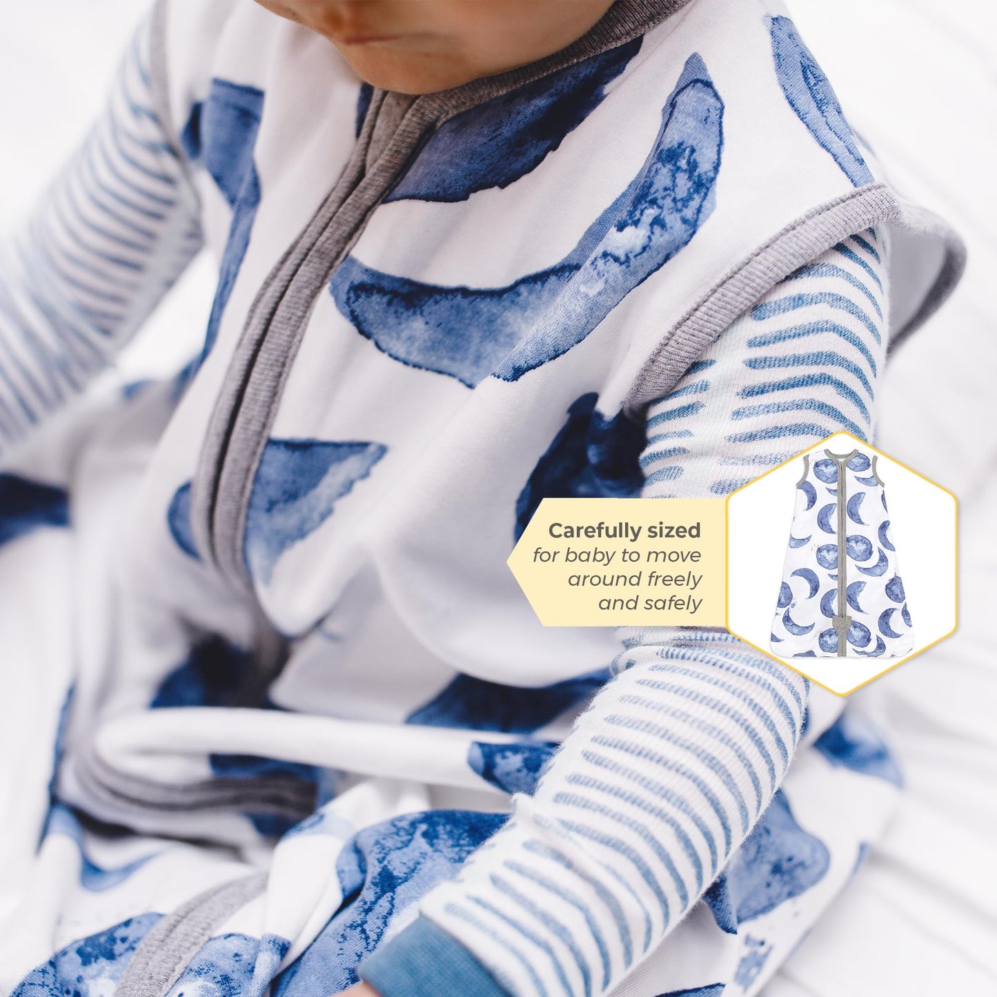 Burt's Bees Baby Beekeeper Wearable Blanket Winter, Organic Cotton Swaddle 0.5 or 1.5 TOG, Baby Infant Wearable Blanket & Essentials Shower Gift