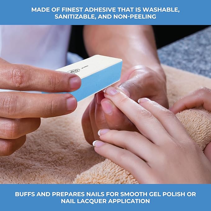 ForPro Professional Collection Miracle Buff & Shine - Grey 400/White 4000 Grit- Twelve (12) Double Sided Manicure & Pedicure Buffers - 1” H x 1.375” W x 3.75” L