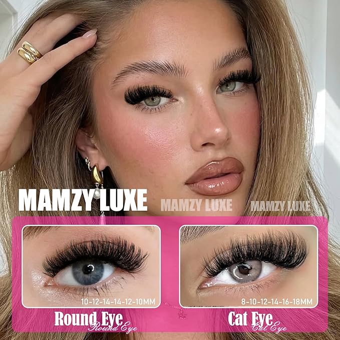 Fluff Lash Clusters 608PCS Cluster Eyelash Extensions 8-18MM Wispy Lashes Clusters 80D 100D D-Curly Eyelash Clusters Mix Daily Look Fake Eyelashes Extension by MAMZY LUXE