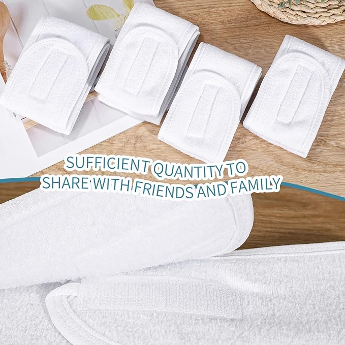 obeoby 4 Pack Facial Headbands for Women, Adjustable Spa Headband for Washing Face Shower Yoga Stocking Stuffers Gifts