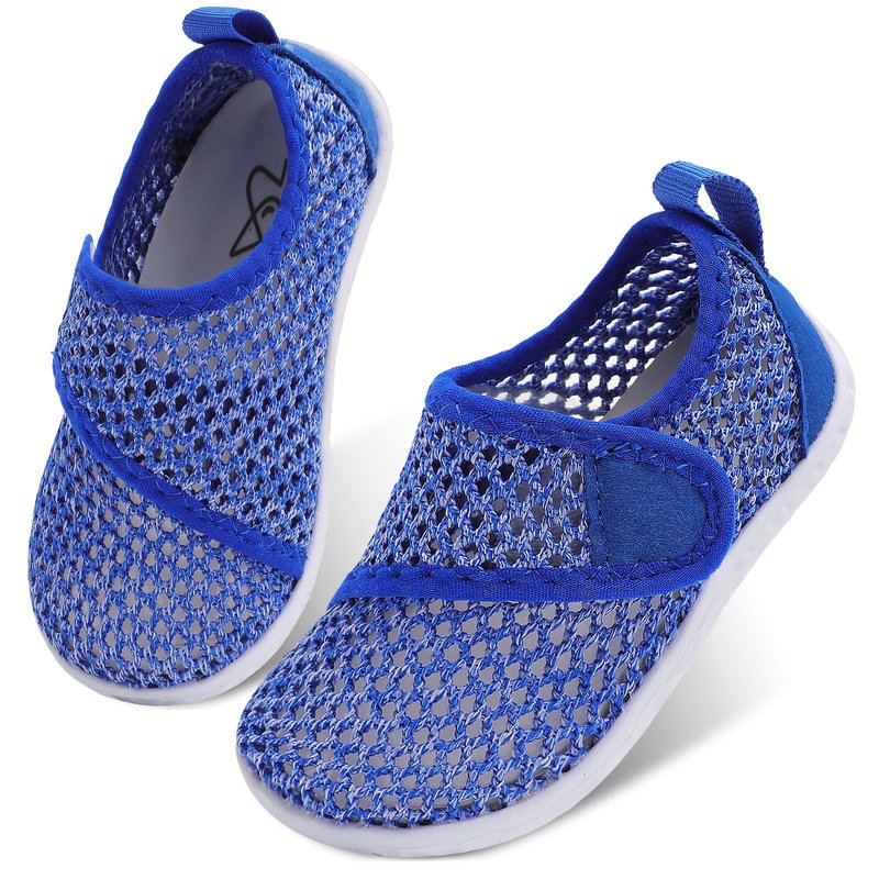 LeIsfIt Toddler Water Shoes Girls Boys Swim Shoes Kids Quick-Dry Breathable Aqua Socks Lightweight Non-Slip Barefoot Beach Shoe, Dark Blue, 13 Little Kid