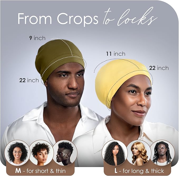 CAPLORD Satin Bonnet for Sleeping, Curly Hair Wrap Sleep for Men, Adjustable Silk Beanies for Women, Silk Hair Bonnet