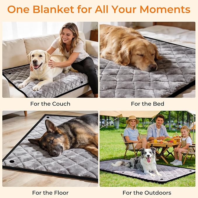 URPOWER Dogs Back Seat Extender with Non-Slip Blanket, 2 in 1 Hard Bottom Dog Car Seat Cover & Removable Dog Car Bed Mat, Waterproof Dogs Hammock for Car and SUV, Pet Rear Seat Protector Holds 400lbs