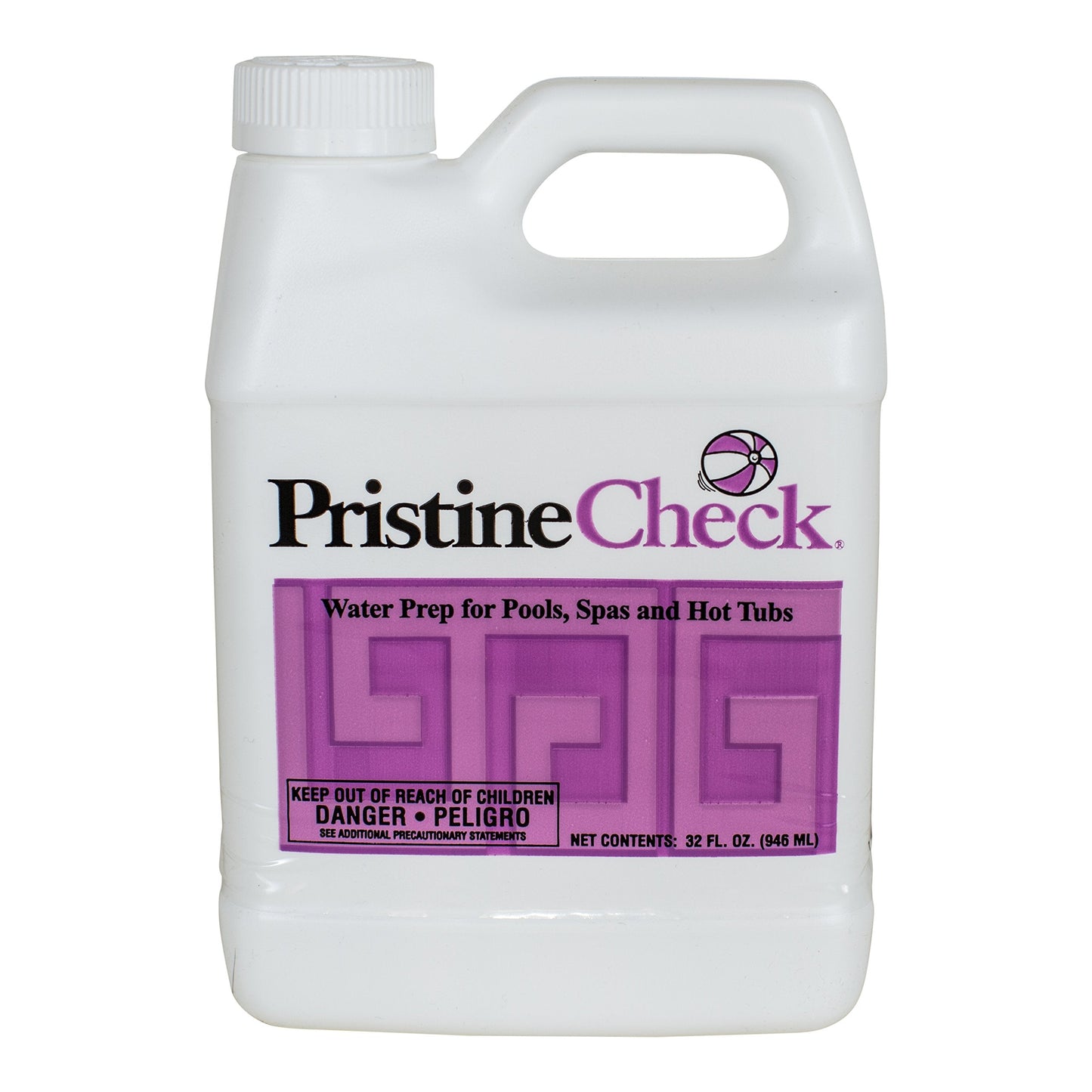 PristineCheck - Water Preparation for Pools, Spas & Hot Tubs, Prevents Stains & Scaling, 32 oz