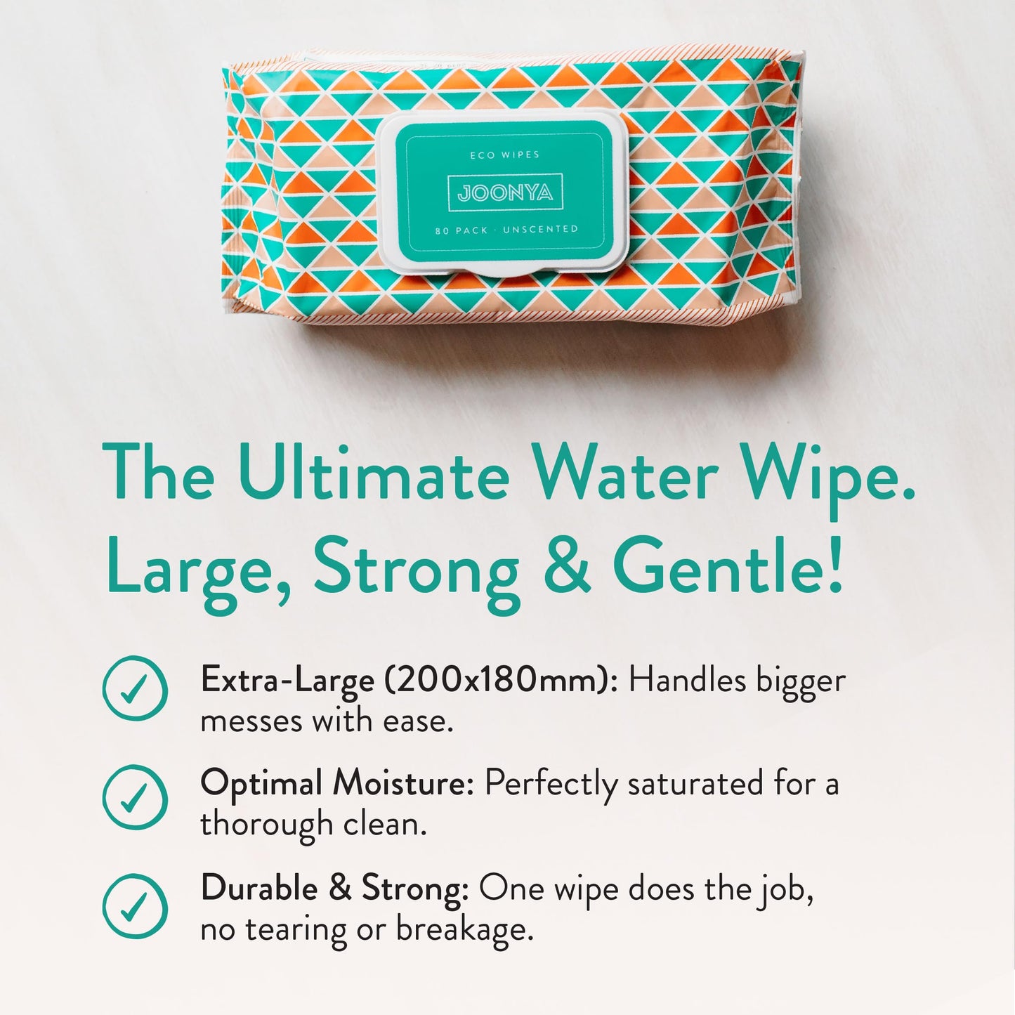 JOONYA Unscented Baby Wipes — Plant-Based, Fragrance-Free Bulk Diaper Wipes | Hypoallergenic, Non-Toxic & Biodegradable Wet Wipes for Sensitive Newborn Skin | 3 Packs of 80 (240 Total)