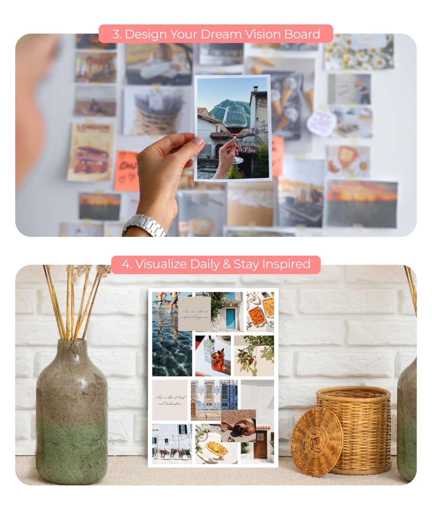 Vision Board Book Magazines with 1000+ Images – Scrapbook Supplies, Crafts for Adults, Clip Board, Junk Journal Supplies, Journaling Supplies, Board Books, Scrapbooking Supplies, Art Kit
