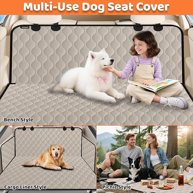 URPOWER Dog Car Seat Cover for Back Seat - Waterproof Car Seat Protector for Child Carseat & Pets, Nonslip Car Seat Covers for Cars, SUVs & Small Trucks