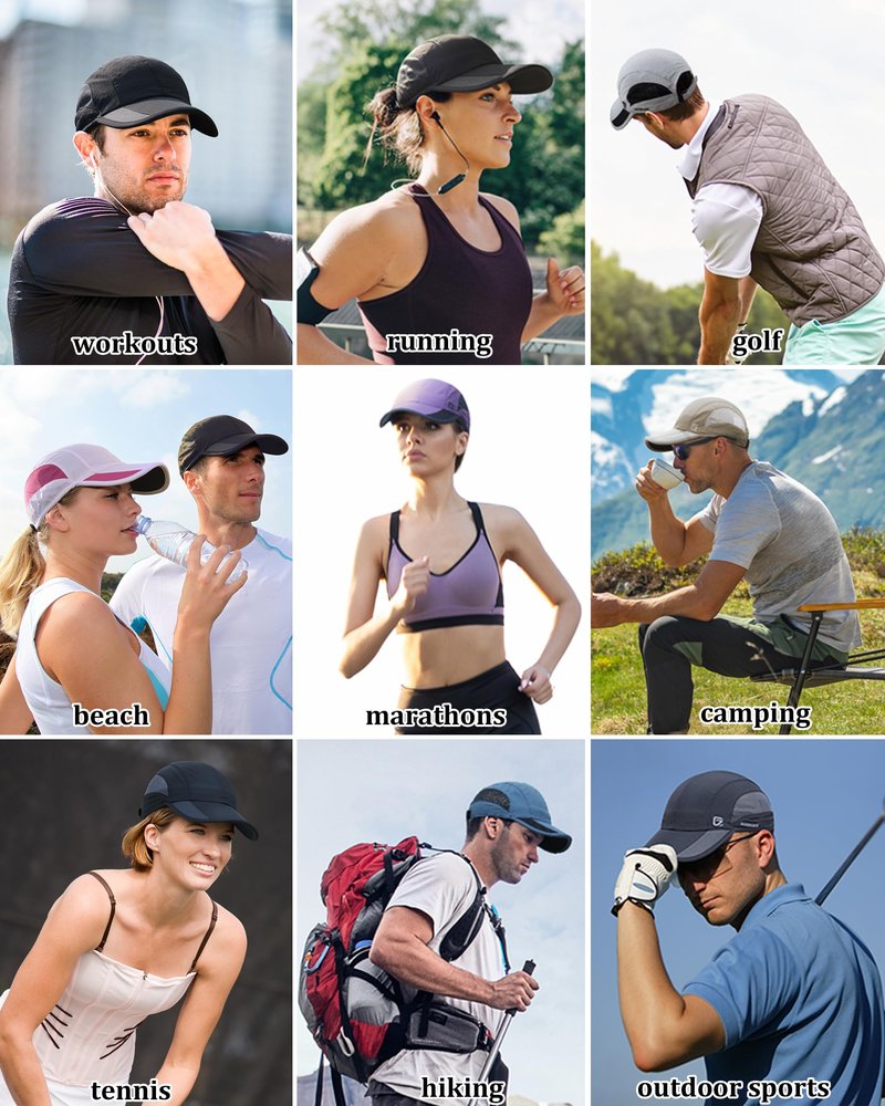 GADIEMKENSD Outdoor Running Hat Men's Dri Fit Cooling Sports Hats Quick Dry Golf Hats UPF50+ Baseball Cap Breathable Airy Mesh Dad Caps for Workout Camping Tennis Hiking Army Green M