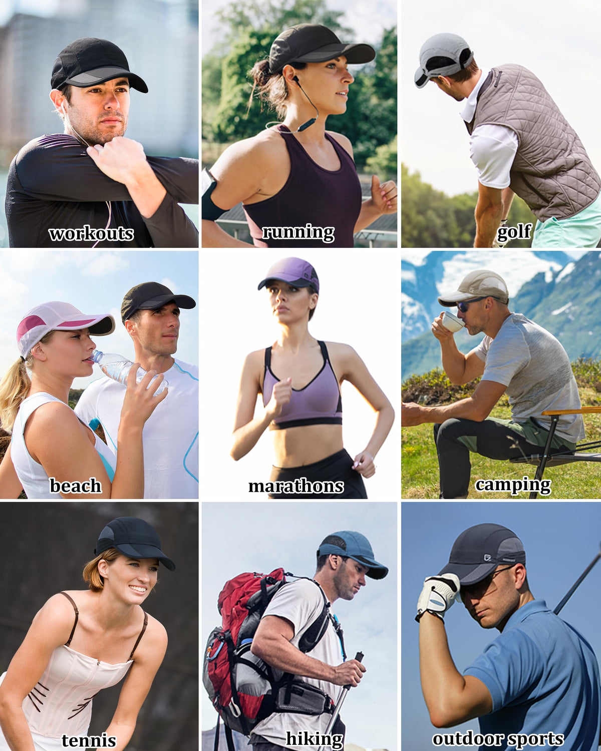 GADIEMKENSD Cooling Running Hat Quick Dry Summer Baseball Cap UPF50+ Sports Sun Caps Breathable Mesh Trucker Dad Hats Unstructured for Golf Tennis Hiking Gym Travel Camping Khaki S/M 6 7/8-7 1/4