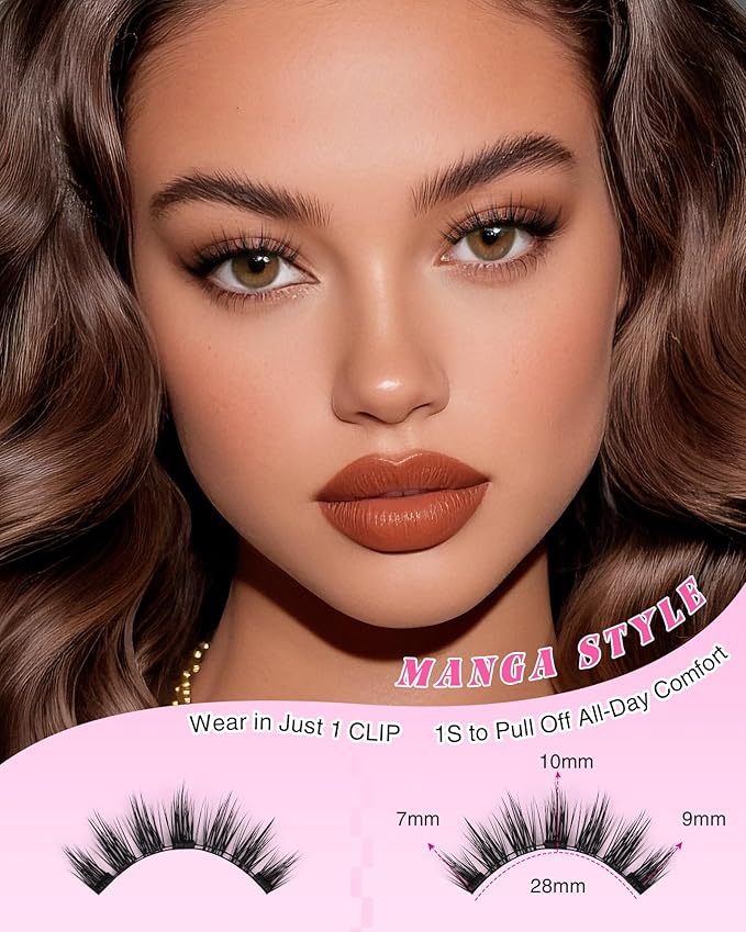 EMEDA Magnetic Eyelashes Natural Look No Glue Reusable Magnetic Lashes with Applicator, Faux Mink Lashes Lightweight & Comfortable for Women Sensitive Eyes Daily Makeup with Mirror Case (25)