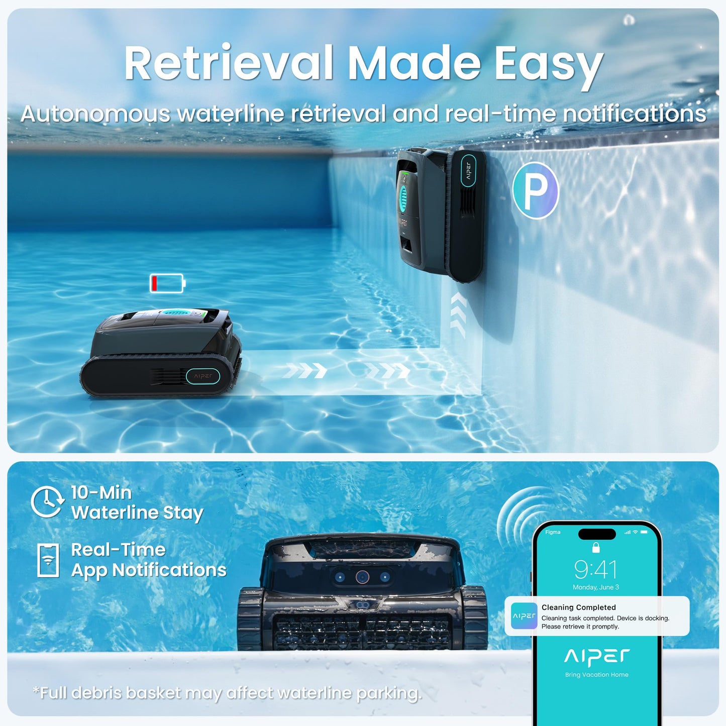 (2026 New) AIPER Scuba V3 AI Vision Cordless Robotic Pool Cleaner, 10x Faster Pool Cleaning with AI Patrol, 24/7 Auto Cleaning, Smart Waterline Parking & Multi-Layer Filtration