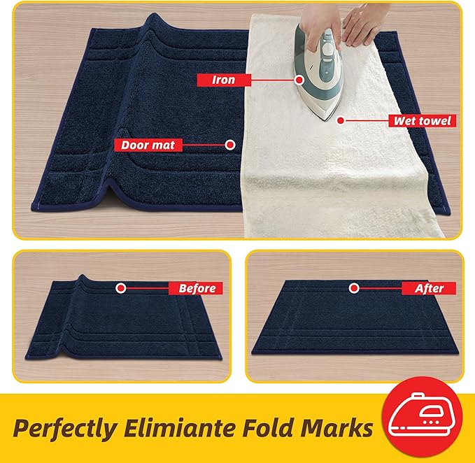 JSEI Entryway Rugs Doormat 20"x32", Non-Slip Dirt Trapper Door Mats Indoor, Washable Absorbent and Stain Resist Welcome Floor Mat for Front Door, Dog Door Mat, Dirty Wet Shoes & Paws, Navy Blue