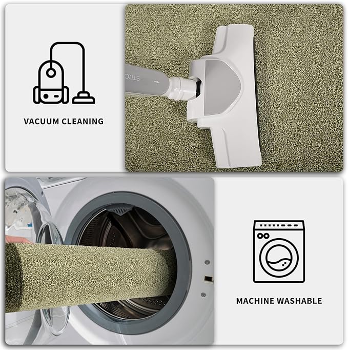 PURRUGS Dirt Trapping Door Mat 20" x 32", Non-Slip Washable Entry Mat, Dog Doormat, Front Door Mat, Super Absorbent Entrance Mat for Muddy Shoes & Paws, Budding Green & Sage Green