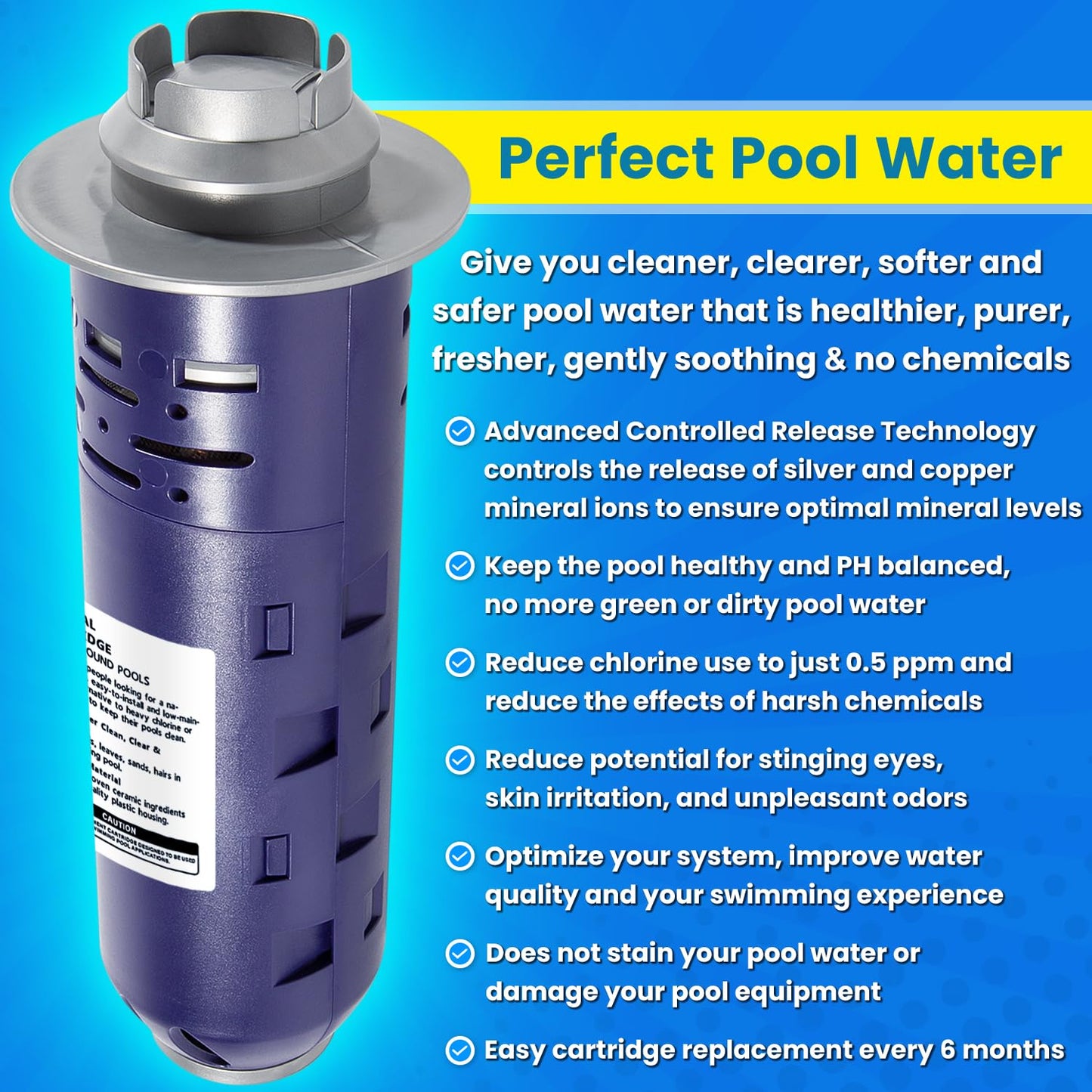 Replacement for Nature2 Duoclear 25 35 Mineral Cartridge W28000 W28001 for All Zodiac Duoclear & Nature2 Fusion, Fusion Soft, Vision Pro System Aboveground Ingroud Swimming Pool Up to 35,000 Gallons