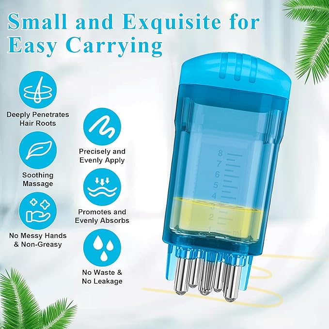 2 PCS Minoxidil Applicators with Cleaning Brush and Dropper, Anglecai Scalp Applicator Comb for Hair Oil Applicator Brush, Minoxidil Brushes for Scalp Applicator Comb for Hair Growth (White+Blue)