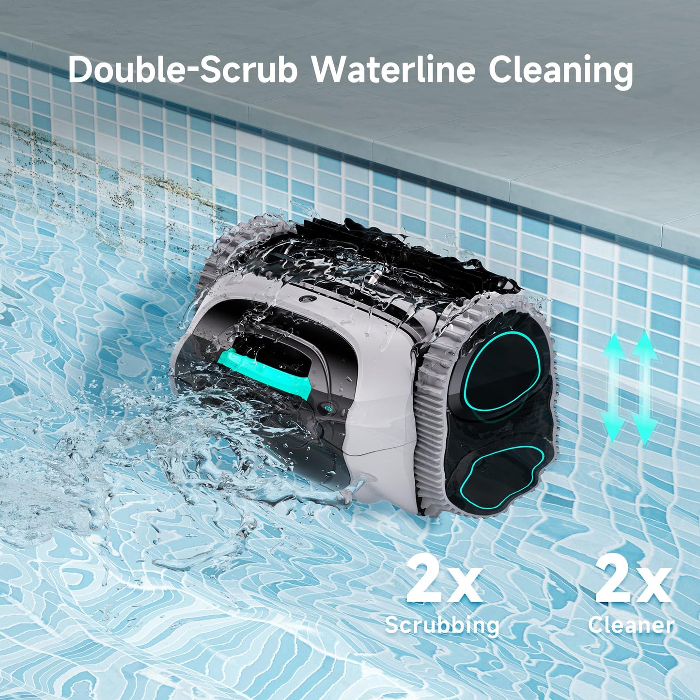 (2026 Upgrade) WYBOT C1 Pool Robot Vacuum for Inground Pools, 4-in-1 Cordless Robotic Pool Cleaner for Above Ground Pools up to 1,614 Sq.ft, Wall & Waterline Cleaning, 150-Min Runtime, APP Control