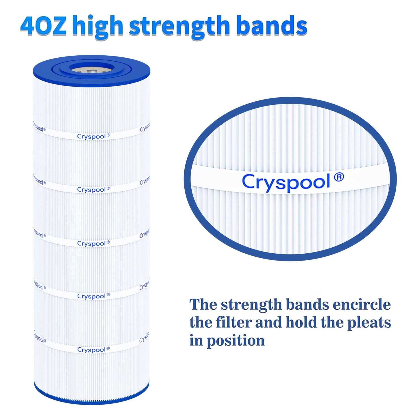Cryspool® C200S Filter Compatible with CX200XRE, SwimClear C200S, C200S, C-9442, PA200S, 200 Sq. Ft Pool Filter Cartridge, 1 Pack
