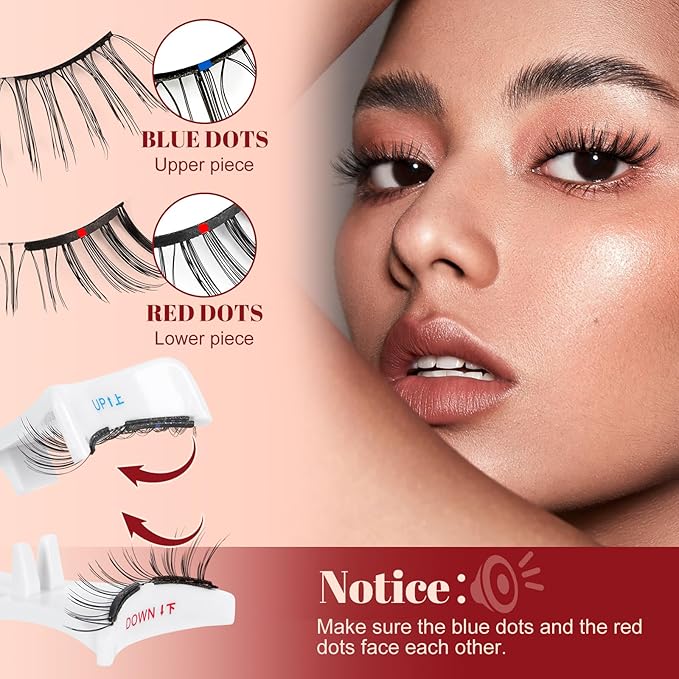 Higu clace Magnetic-Eyelashes, Soft Reusable Magnetic Eyelashes with Applicator No Glue Needed Manga Lashes Comfortable for Makeup Can Cosplay(RC-NZ-D)