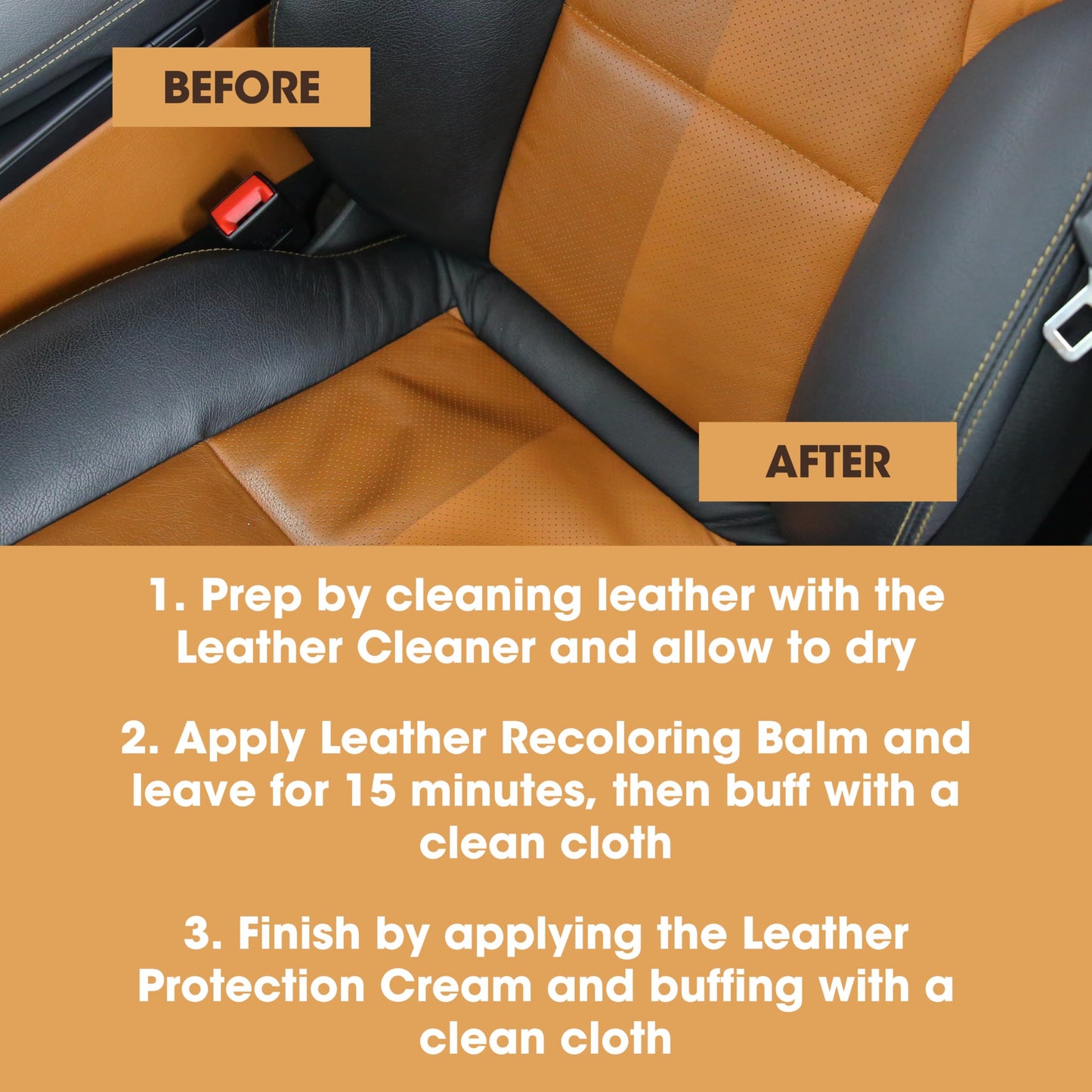 Furniture Clinic Leather Complete Restoration Kit | with Leather Recoloring Balm, Cleaner, 2-in-1 Protection Cream & Conditioner, Sponge, and Cloth | Repair Kit for Furniture (Bordeaux)
