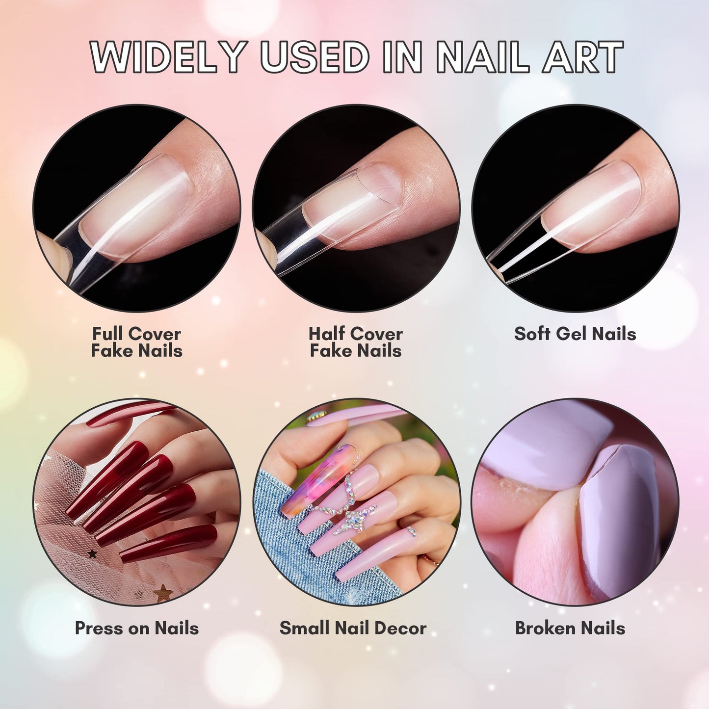 Makartt 40 Pcs Strong Nail Glue for Press on Nails, Fast Dry Quick Adhesive for Fake Nails and Acrylic Tips, Clear Professional Glue on Nails for Broken Nail Repair Salon Manicure Home DIY, Hema-Free