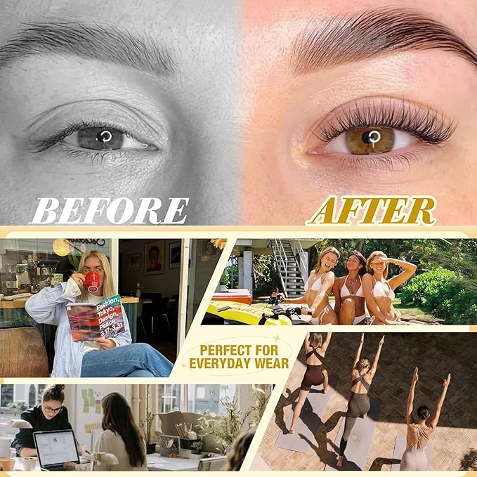 Short Lash Clusters Natural Cluster Eyelash Extensions 8-10-12MM Clear Band Cluster Lashes Extensions Wispy Individual Lashes CC-Curly Eyelash Clusters PestaÃÂ±as Postizas Naturales 144Pcs DIY Lashes