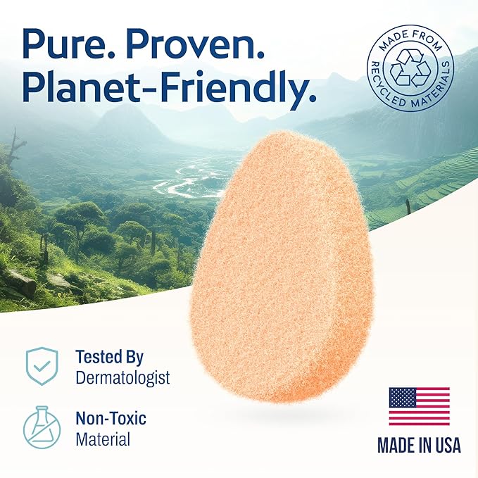 HartFelt [10 Pack] Gentle Exfoliating Facial Sponge for Face - Daily Cleansing Scrubber - Buf Dirt Away with Puf styled Reusable Face Pads for Removing Makeup, Dirt, and Dead Skin