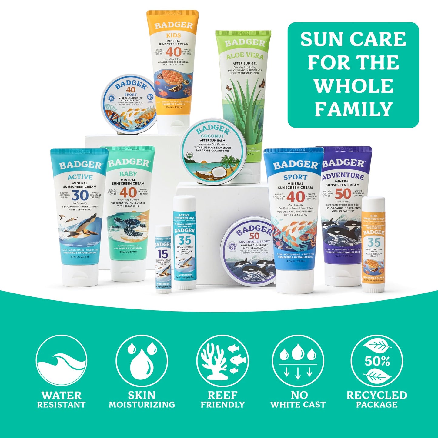 Badger Mineral Baby Sunscreen Cream SPF 40, 98% Organic Toddler Sunscreen with Zinc Oxide, Broad Spectrum, Reef Safe, Water Resistant, Pediatrician Tested Baby Sunblock for Sensitive Skin, 2.9 fl oz