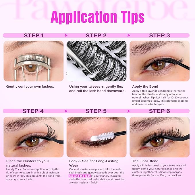 Pawotence Lash Clusters 480pcs Individual Lashes 30D 40D Cluster Eyelash Extensions 11-16mm Eyelash Clusters Lash Extensions for Self Application (30D&40D, 0.07D, 11-16mm Value Pack)