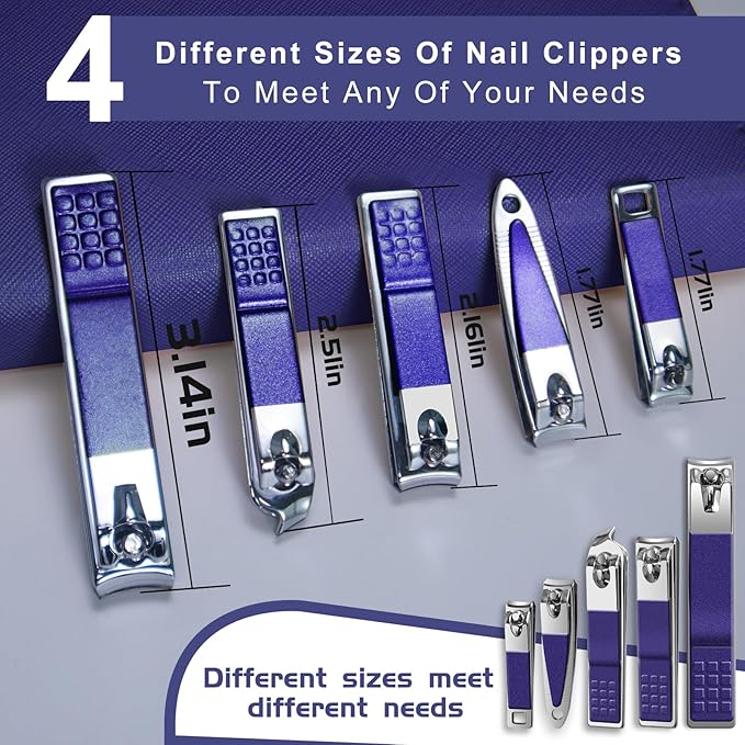 Manicure Set 30 in 1 Nail Clippers Set,Nail Manicure Kit for Women,RedFlow Toenail Clippers,Pedicure Kit,Pedicure Tools,Suitable for Travel Manicure Tools (Navy Blue)