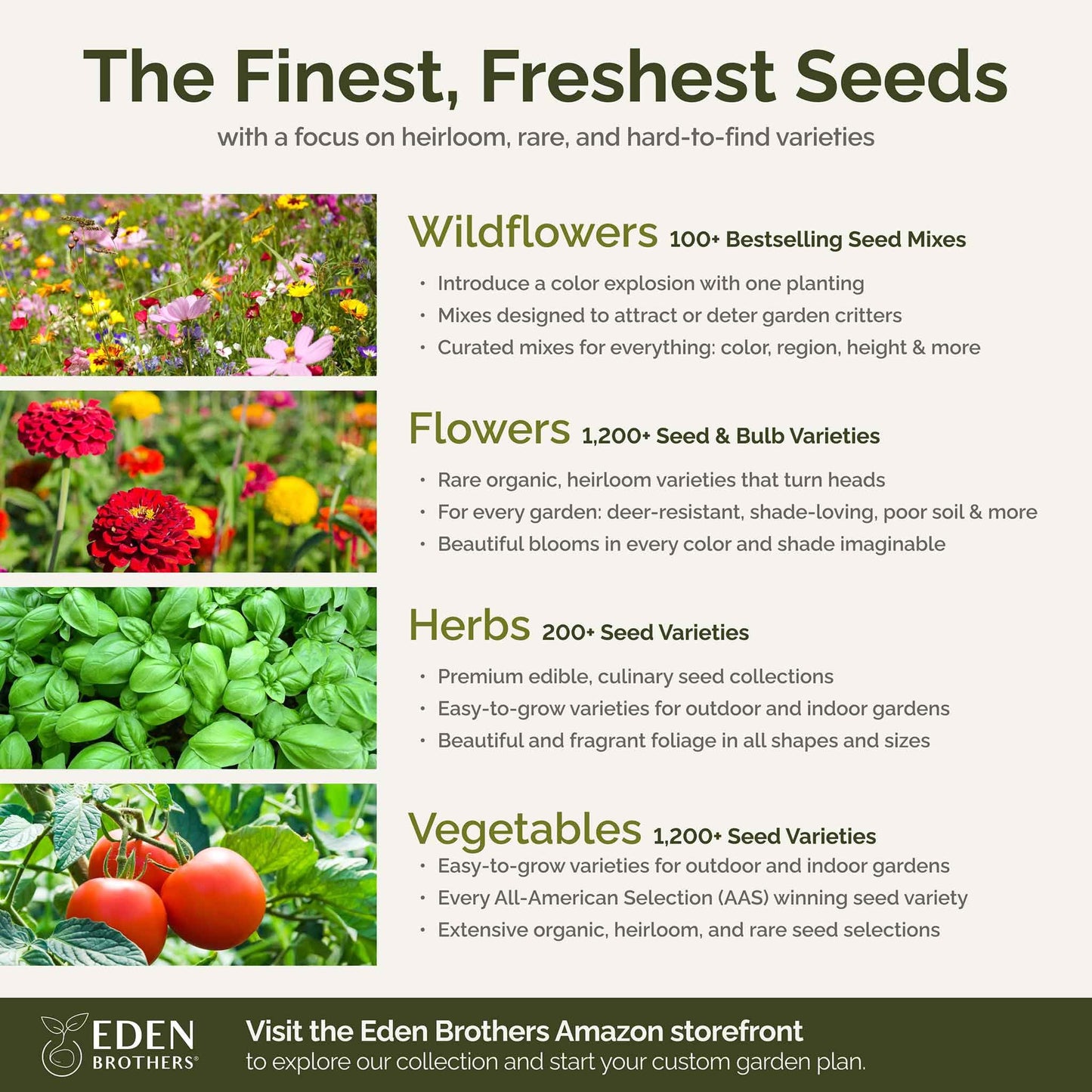 Eden Brothers Midwest Wildflower Mixed Seeds for Planting, 1 lb, 480,000+ Seeds with Cornflower, Candytuft, Mexican Hat | Attracts Pollinators, Plant in Spring or Fall, Zones 3, 4, 5, 6, 7, 8, 9, 10