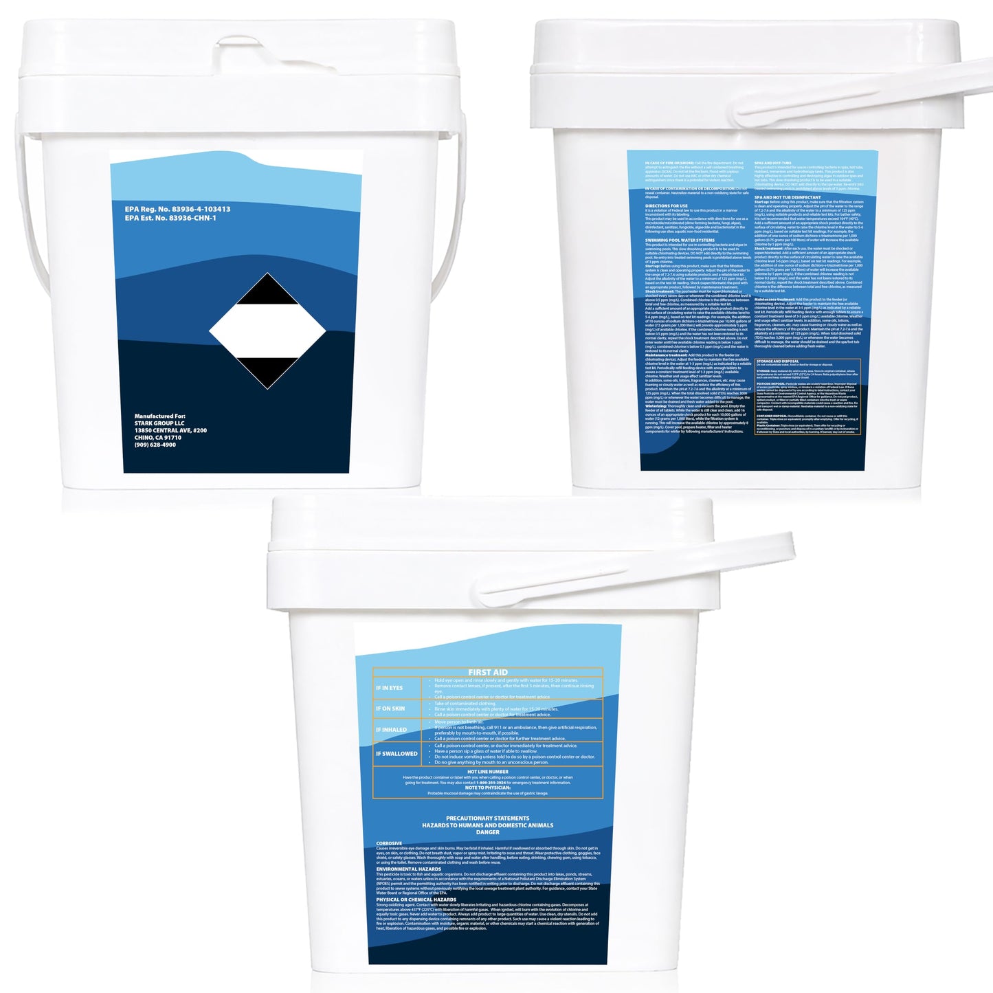 Xtremeclear 3" Chlorine Tablets Bucket, 3-inch Individually Wrapped, 25 lbs Chlorinating Tabs for Swimming Pools, Hot Tubs, Spa Slow Dissolving 25 Pound Bucket