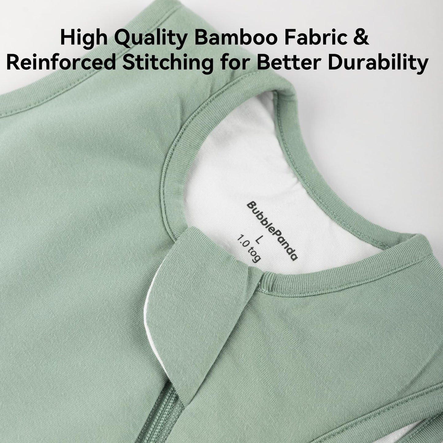 BubblePanda Rayon Made from Bamboo Sleep Sack 6-12 Months 0.5 Tog Soft Lightweight Toddler Sleep Sack for Babies 2-Way Zipper Wearable Blanket Baby 6 Months