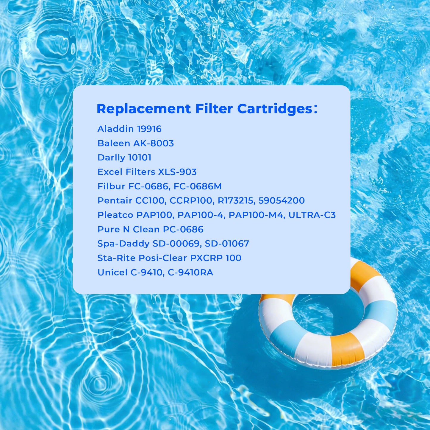 AQUIVEX CCRP100 Pool Filter Cartridge, Compatible with Pentair Clean & Clear 100, 160316, EC-160316, Pentair Clean and Clear RP 100, 160354, EC-160354, R173215, Pleatco PAP100, Unicel C-9410, 2 Pack