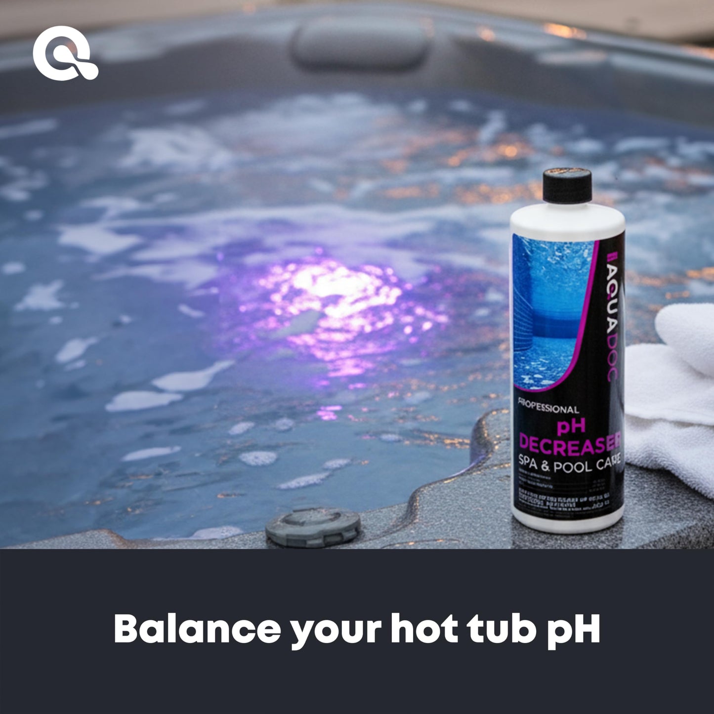 AquaDoc Spa pH Decreaser for Hot Tub - 32oz (2-Pack) - Sodium Bisulfate Spa pH Down for Water Balance - Made in USA