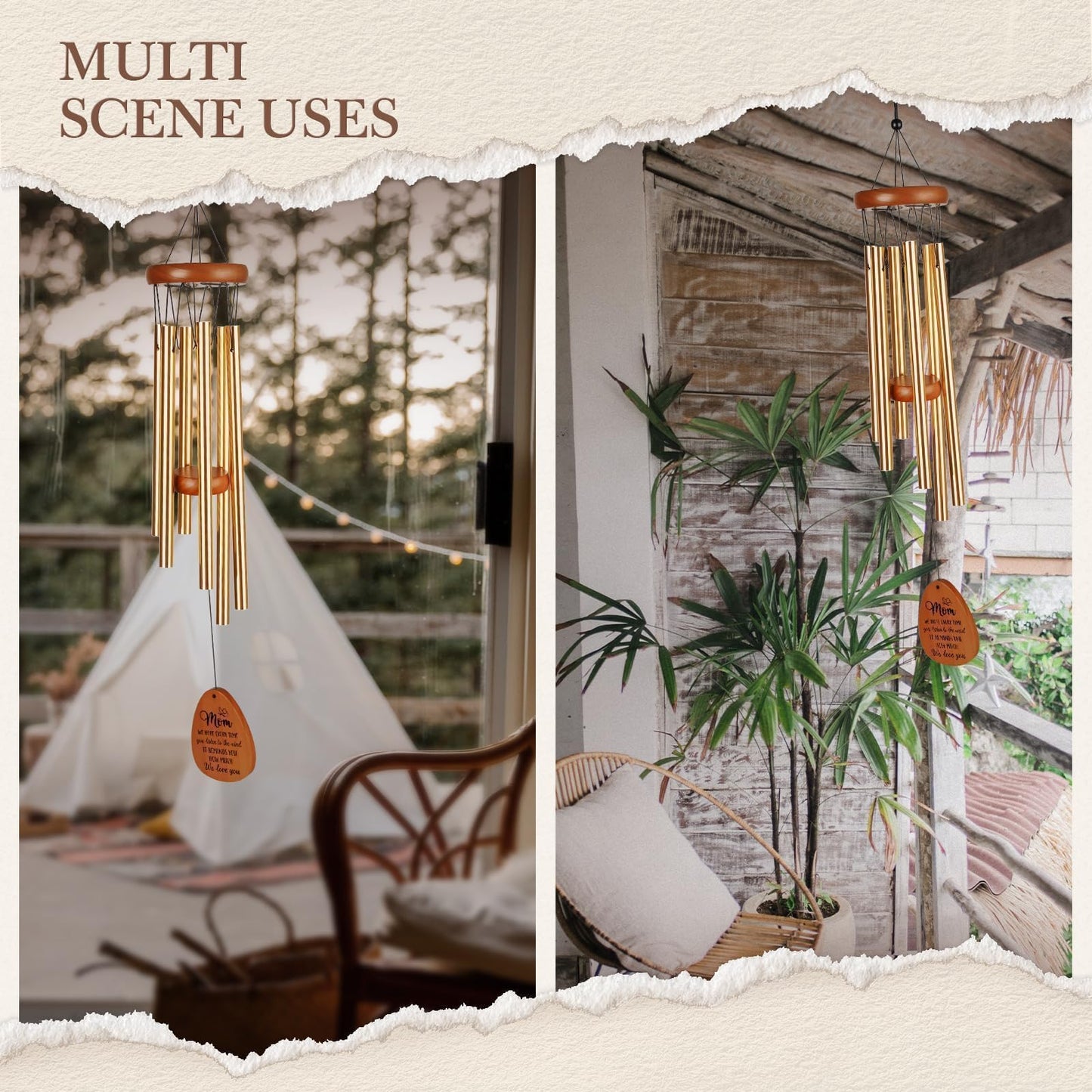 Leebbsin Gifts for Mom, Moms Wind Chimes, Mother's Day Best Gift for Mom, Mother Birthday Gift from Daughter Son, Love Reminder Gifts for Birthday Thanksgiving Christmas