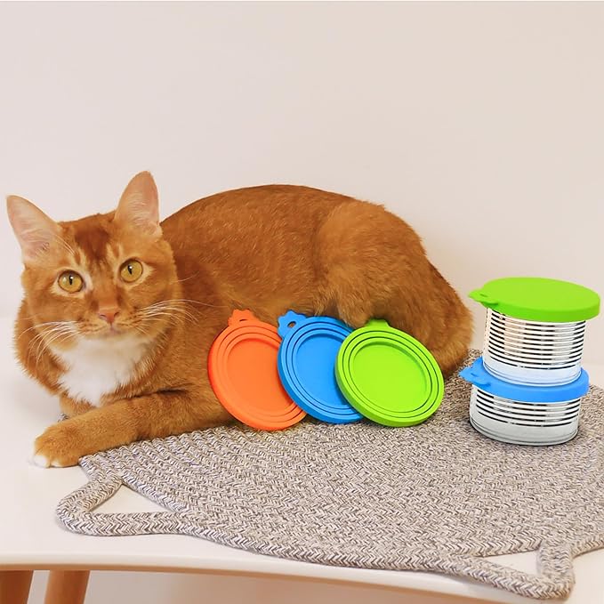 Lydia’s Deal Pet Food Can Covers 2-Pack, Universal Size – One Lid Fits 3 Pet Food Can Sizes (3oz/5.5oz/12oz), Airtight Silicone Lids, BPA-Free & Dishwasher-Safe for Dog & Cat Food Cans (Pink+Green)