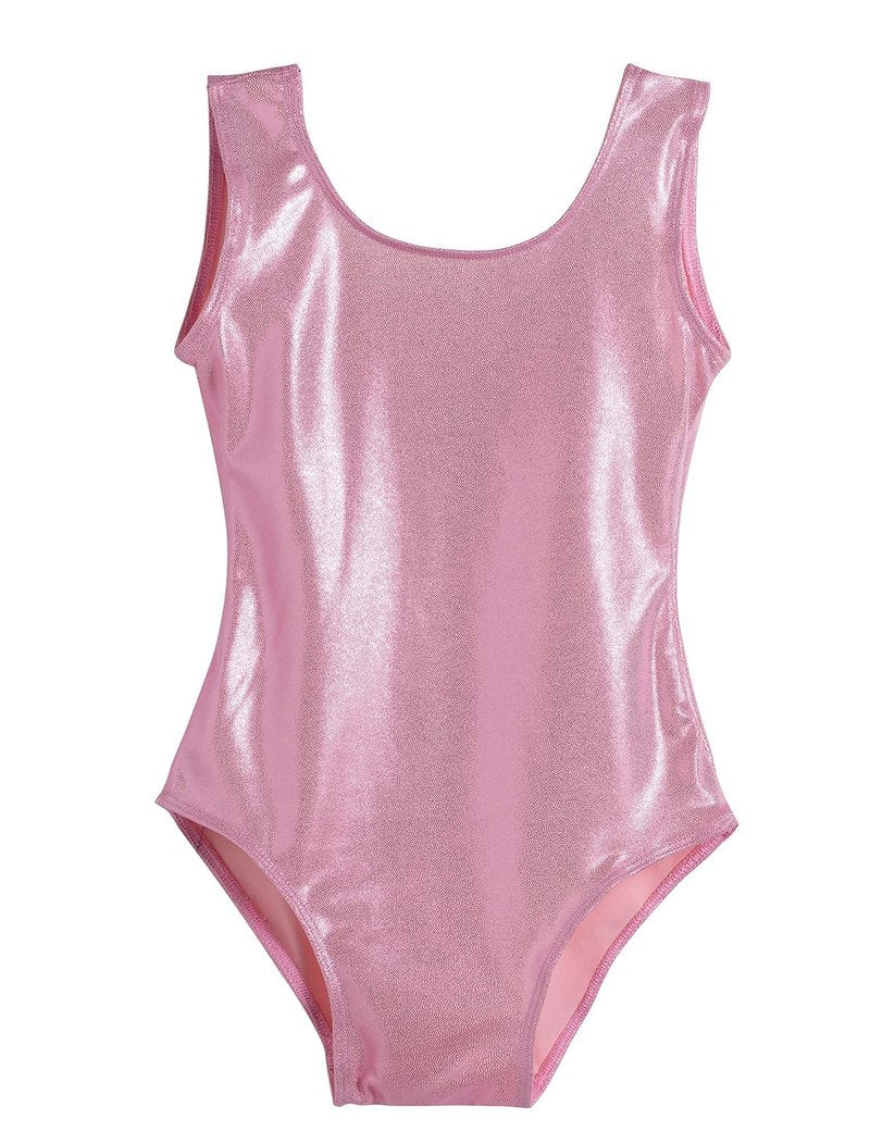 Domusgo Gymnastics Leotards for Girls 7-8 Years Old Pink Sparkly One Piece Tumbling Outfits