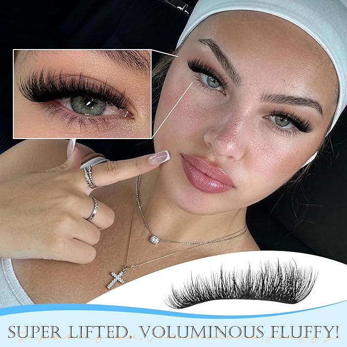 PHKERATA Wispy Lash Clusters Fluffy Eyelash Clusters for Volume, Fairy Cluster Eyelash Extensions DIY C Curl Individual Lashes with Soft Thin Band for Natural Look, 120Pcs, 10-16mm