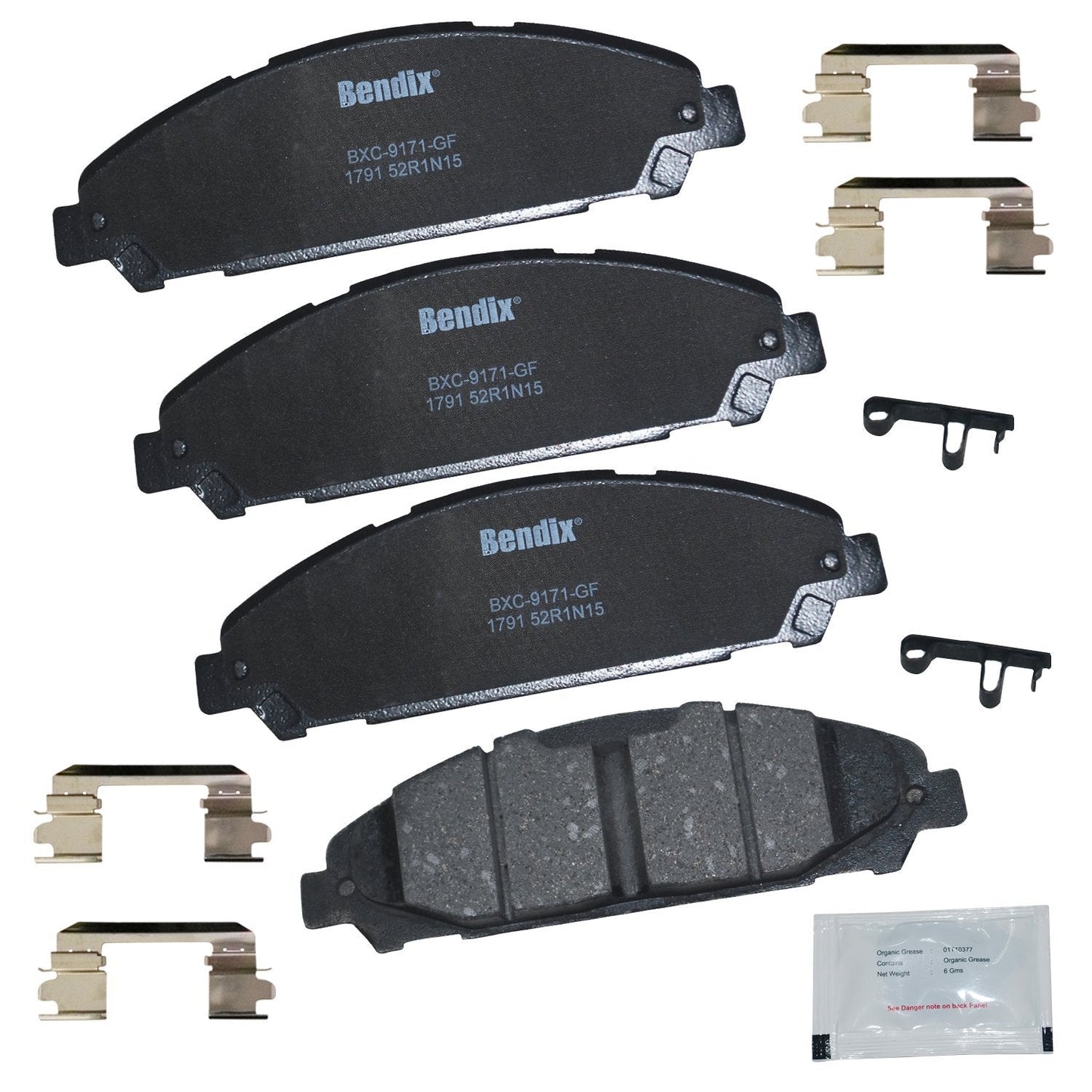 Bendix Priority1 CFC1791 Ceramic Front Brake Pads for Ford Mustang 2016-2015, Mustang 2019