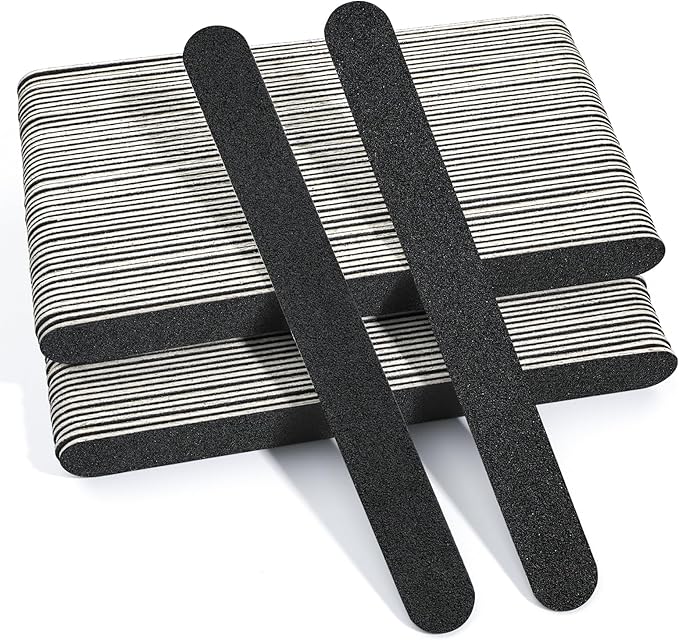 Canvalite Nail File Large Emery Boards for Nails 100/180 Grit Nail Files for Natural Nails Manicure Pedicure Tool for Home and Salon Use 100PCS, Black