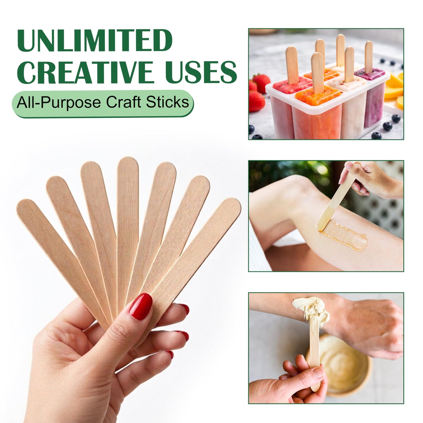 Perfect Stix 2000 Count Wooden Craft Sticks. Regular Size 4.5 inches