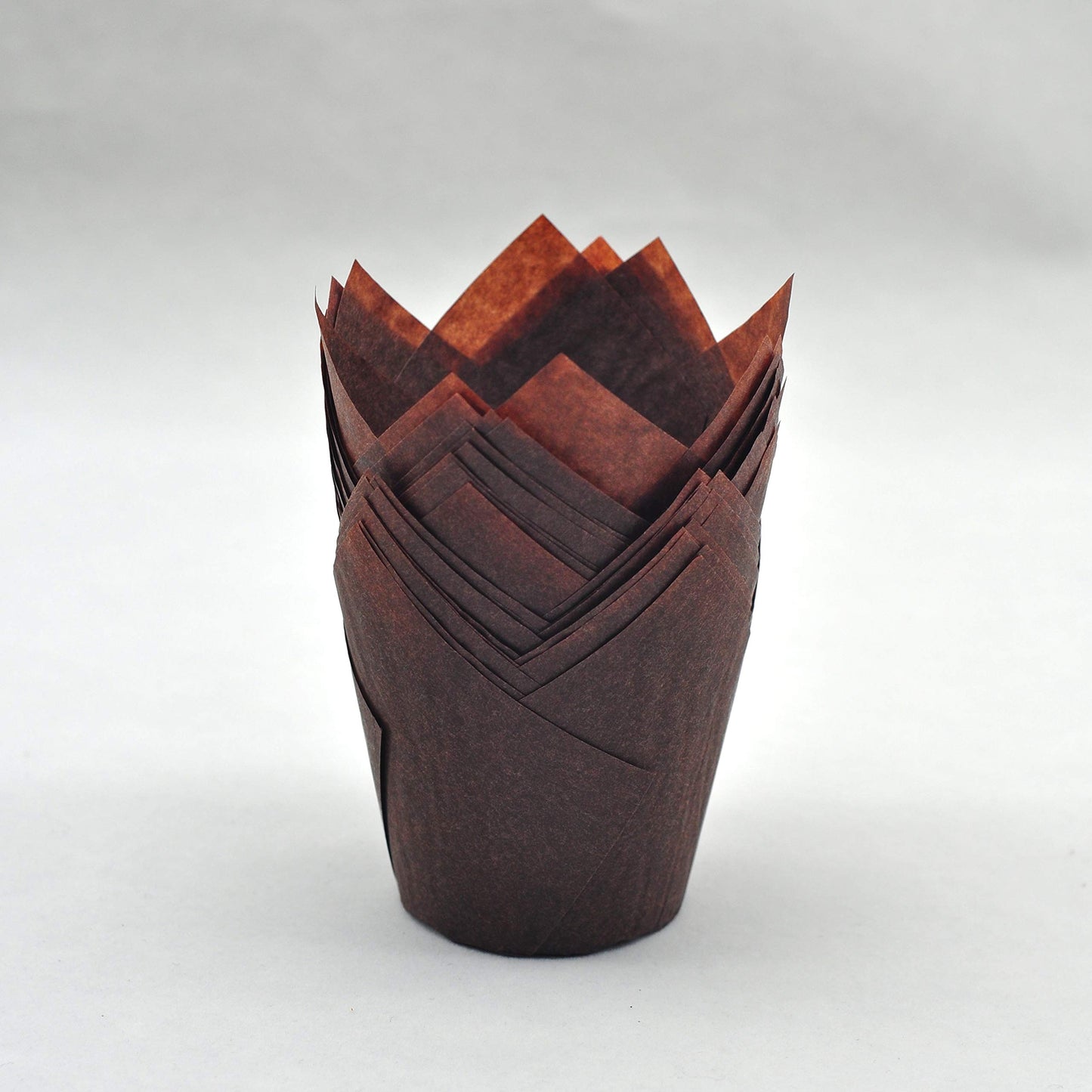 QLSmypkg Large Muffin Greaseproof paper Baking cupcake cups, 2-1/4" x 4" Chocolate Brown Tulip Baking Cup Case of 125 pcs (125, Large)