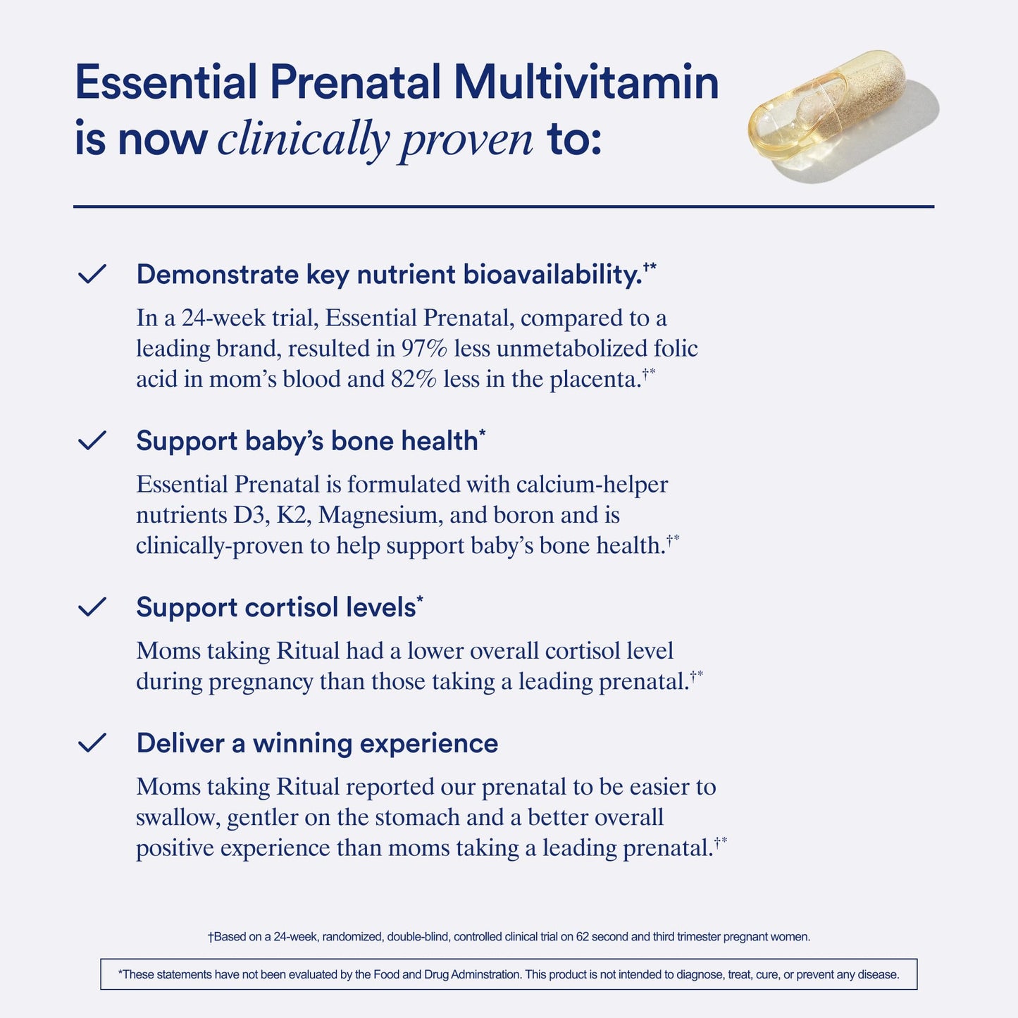 Ritual Prenatal Multivitamin For Women - Key Essential Vitamins and Minerals To Support Mom and Baby During Pregnancy* - Folate, Choline, Omega-3 DHA, Iron - Vegan - Citrus - 60 Capsules - 30 Servings